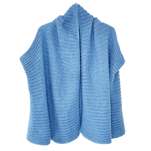 Harve Benard Blue Open Front Shrug One Size - Picture 2 of 4